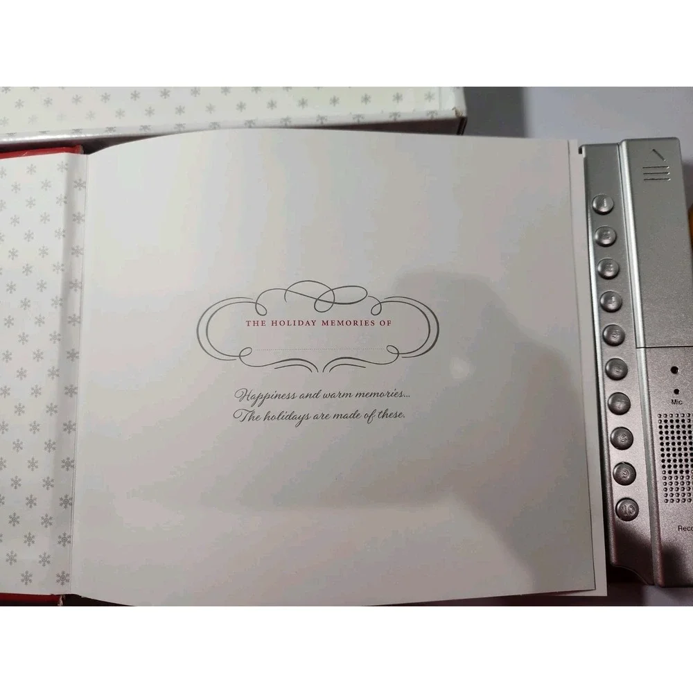 Hallmark Recordable Holiday Memory Album Red Christmas Photo Book 10 Buttons